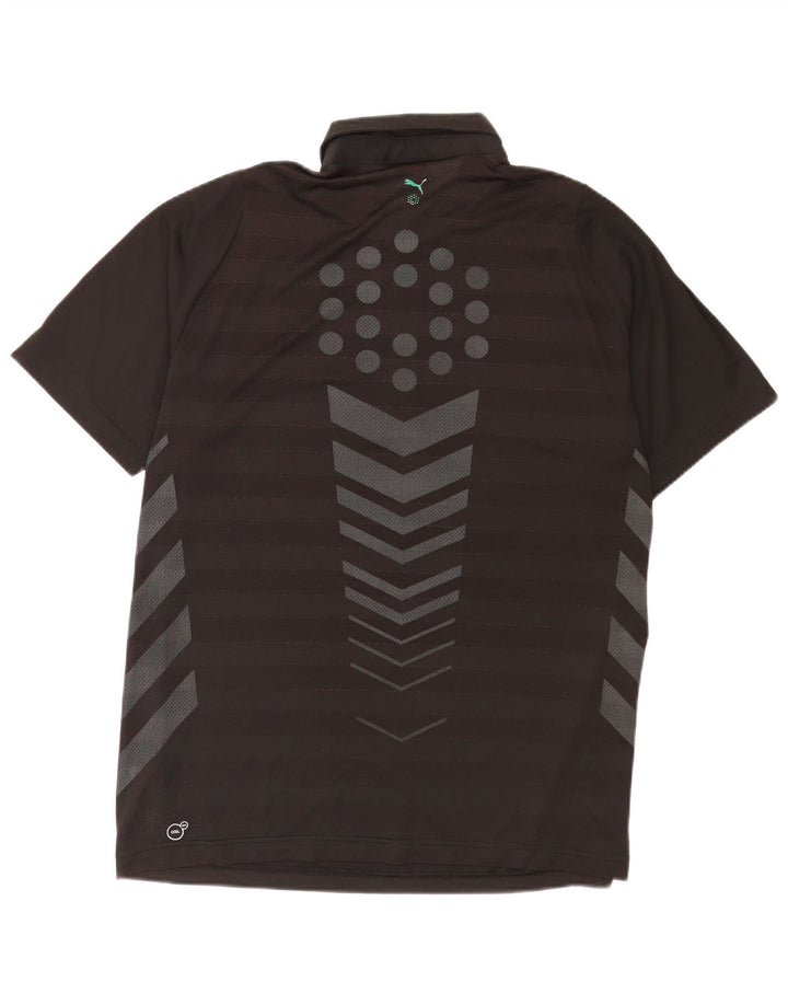 Tricou polo cu grafică Puma pentru bărbați, mare, negru, poliester color bloc