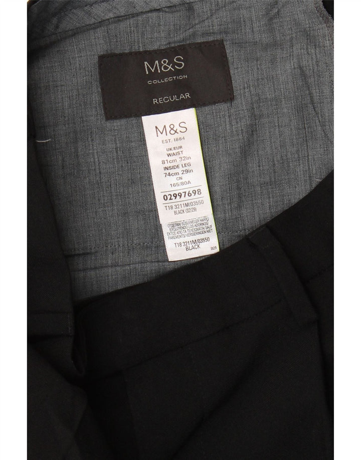 Pantaloni de costum pentru bărbați Marks & Spencer L32 L29 Poliester negru