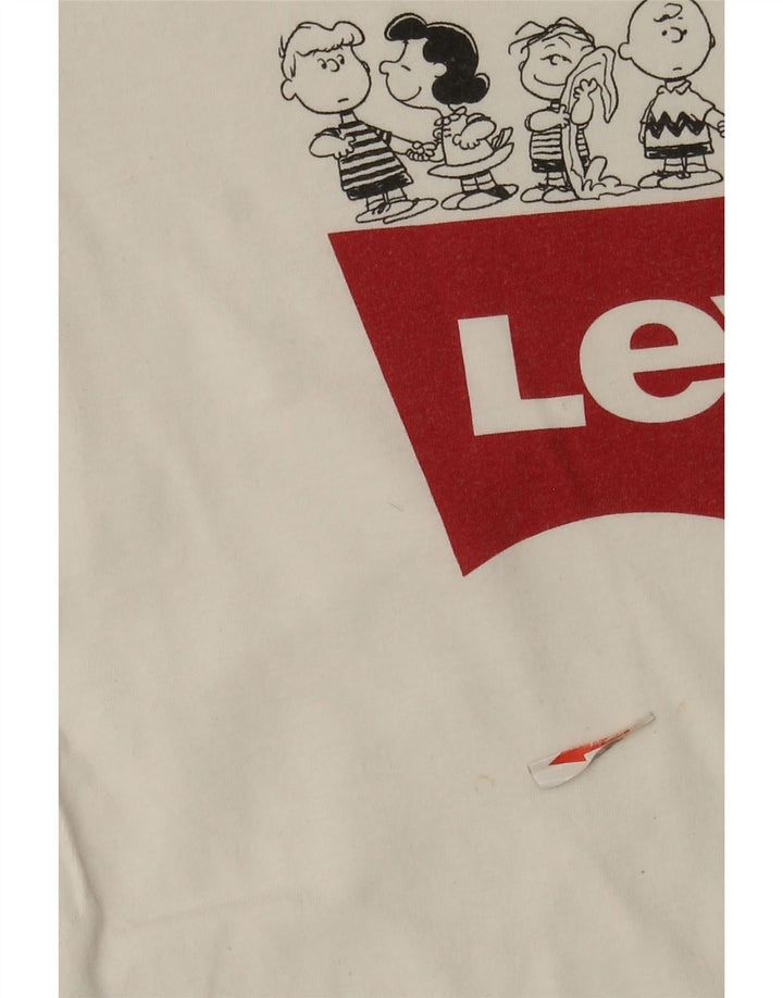Tricou cu grafică Levi's Peanuts pentru femei Top UK 6 XS Alb