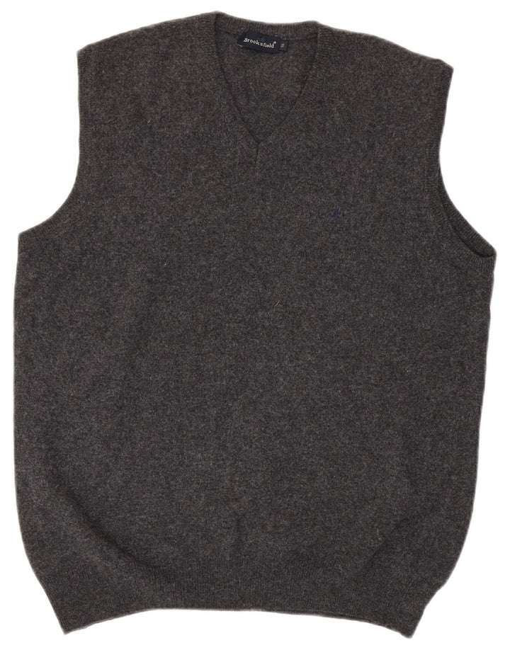 Brooksfield Bărbați Slim Fit Vest Tank Top IT 3XL Lână Gri