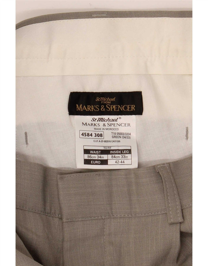 Pantaloni casual pentru bărbați Marks & Spencer L34 L33 Poliester verde