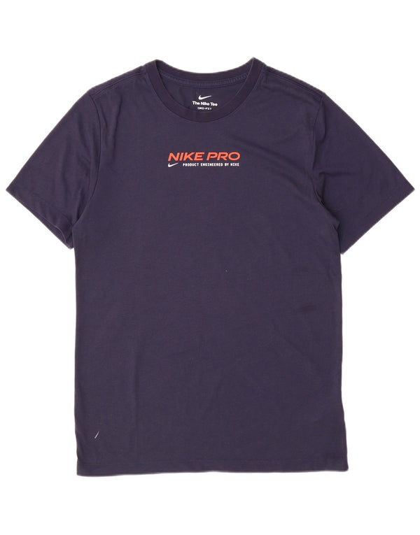 Tricou grafic Nike Dri Fit pentru bărbați Top mic din poliester bleumarin