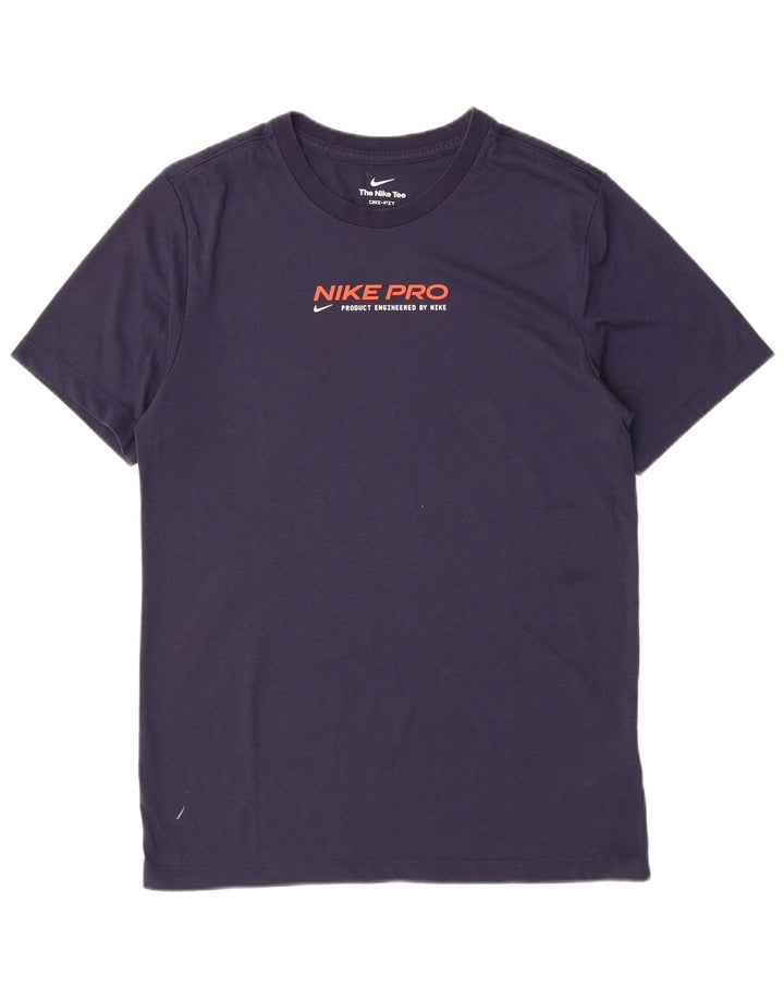 Tricou grafic Nike Dri Fit pentru bărbați Top mic din poliester bleumarin