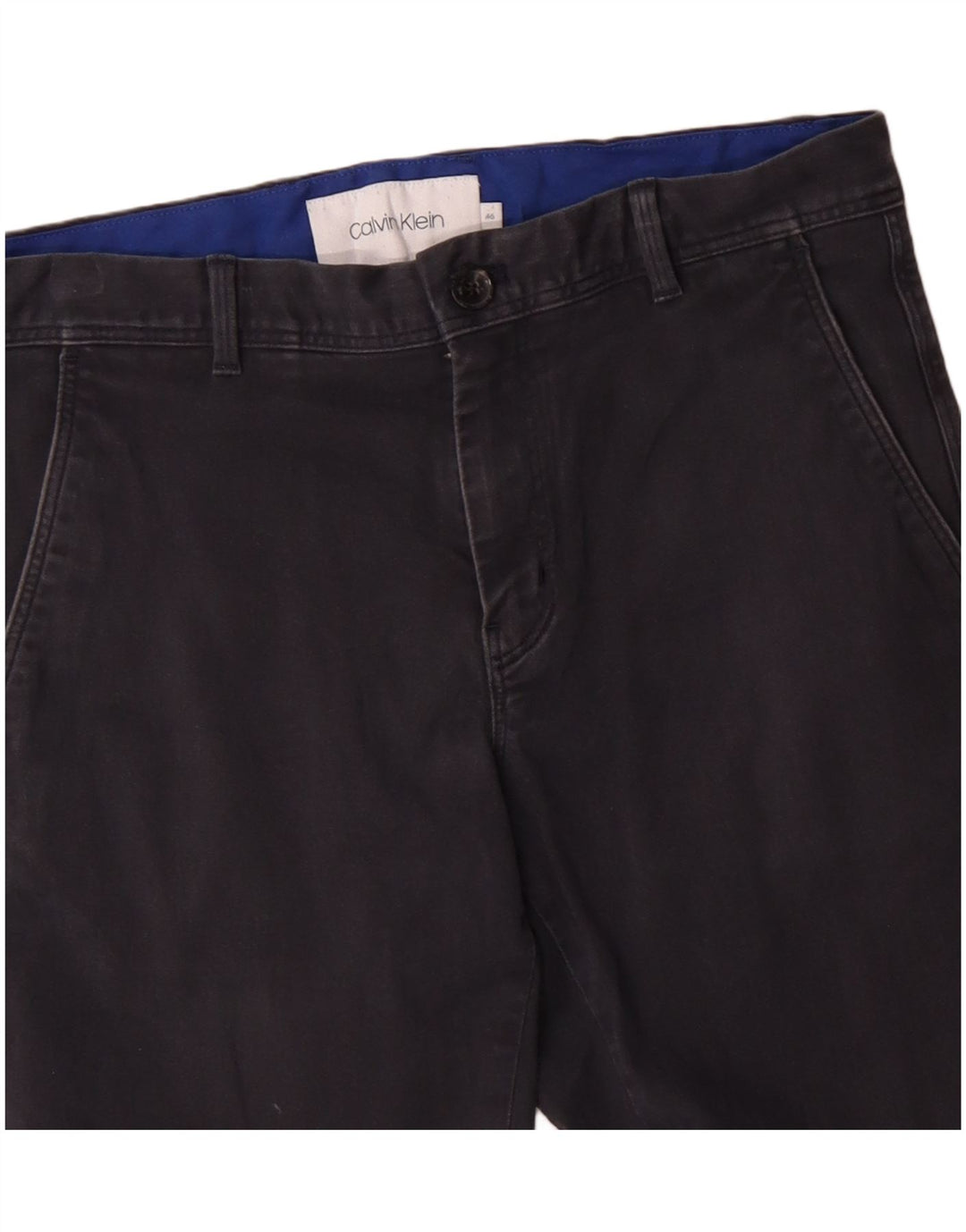CALVIN KLEIN Pantaloni chino subțiri pentru bărbați IT 46 Small L32 L30 Bumbac bleumarin