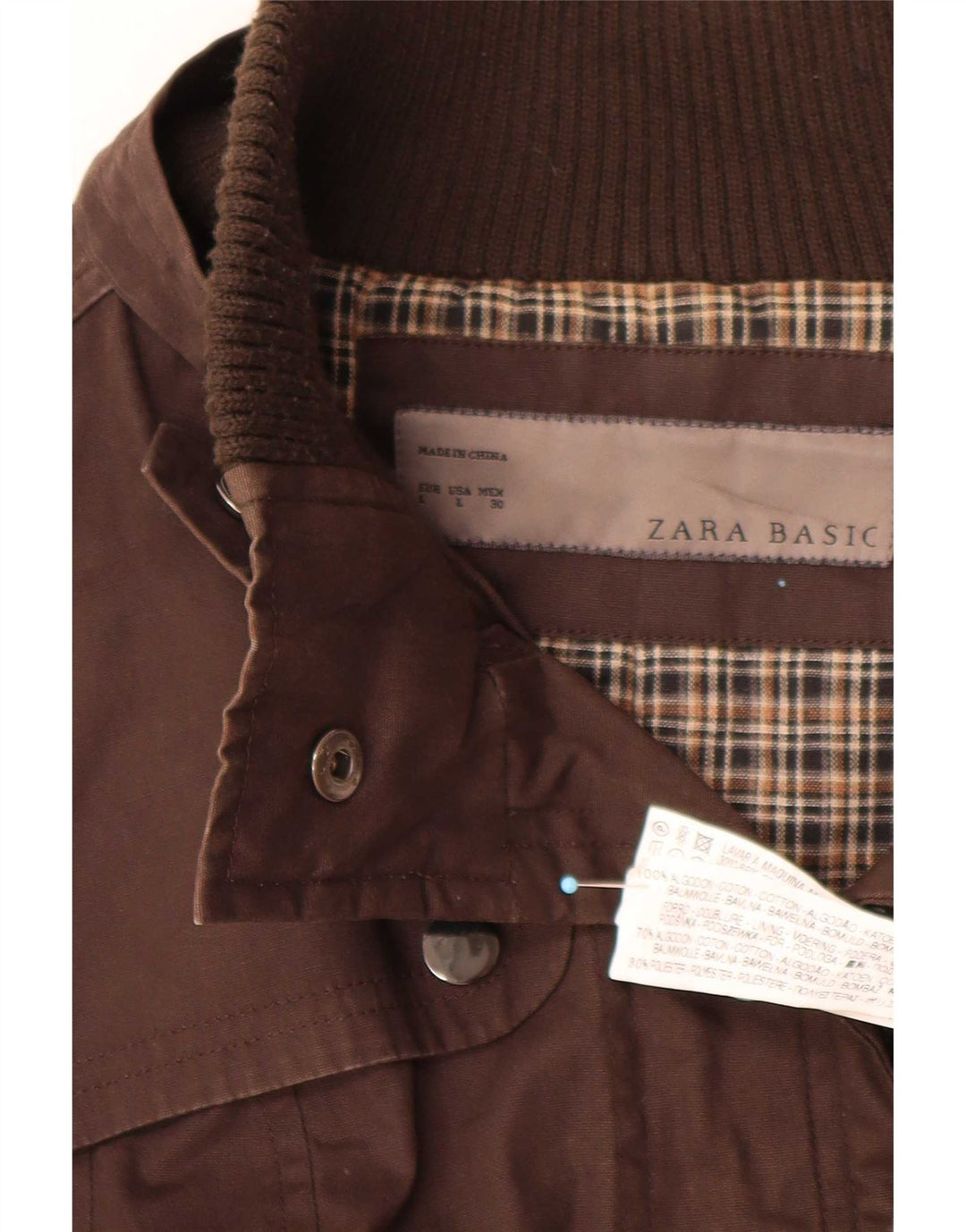 Jachetă Utilitară pentru Damă Zara UK 14 Maro Maro Bumbac