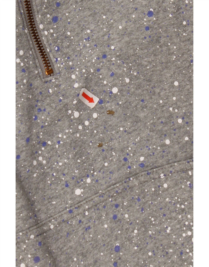 Pulover NIKE pentru femei, cu fermoar și gât, UK 8/10, bumbac cu pete mici, gri