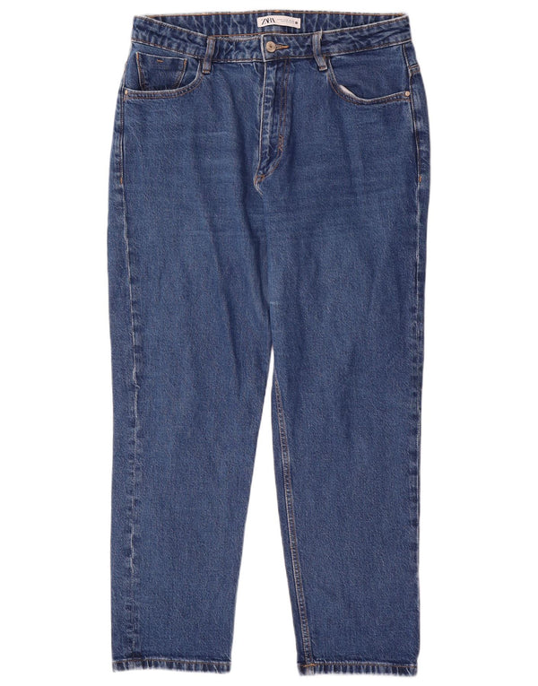 Blugi conici pentru femei Zara EU 44 XL W34 L27 Bumbac albastru