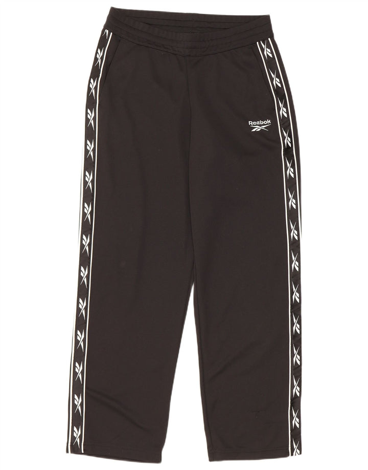 Pantaloni de trening grafic pentru bărbați Reebok, poliester negru mic