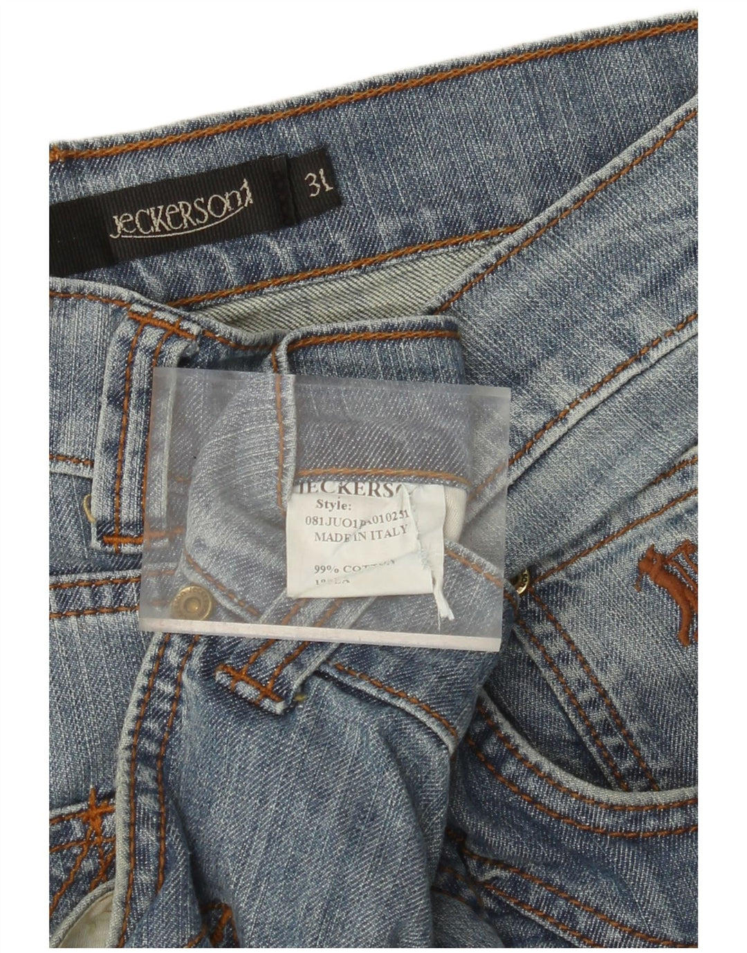 JECKERSON Mens Straight Jeans W31 L33 Blue Cotton