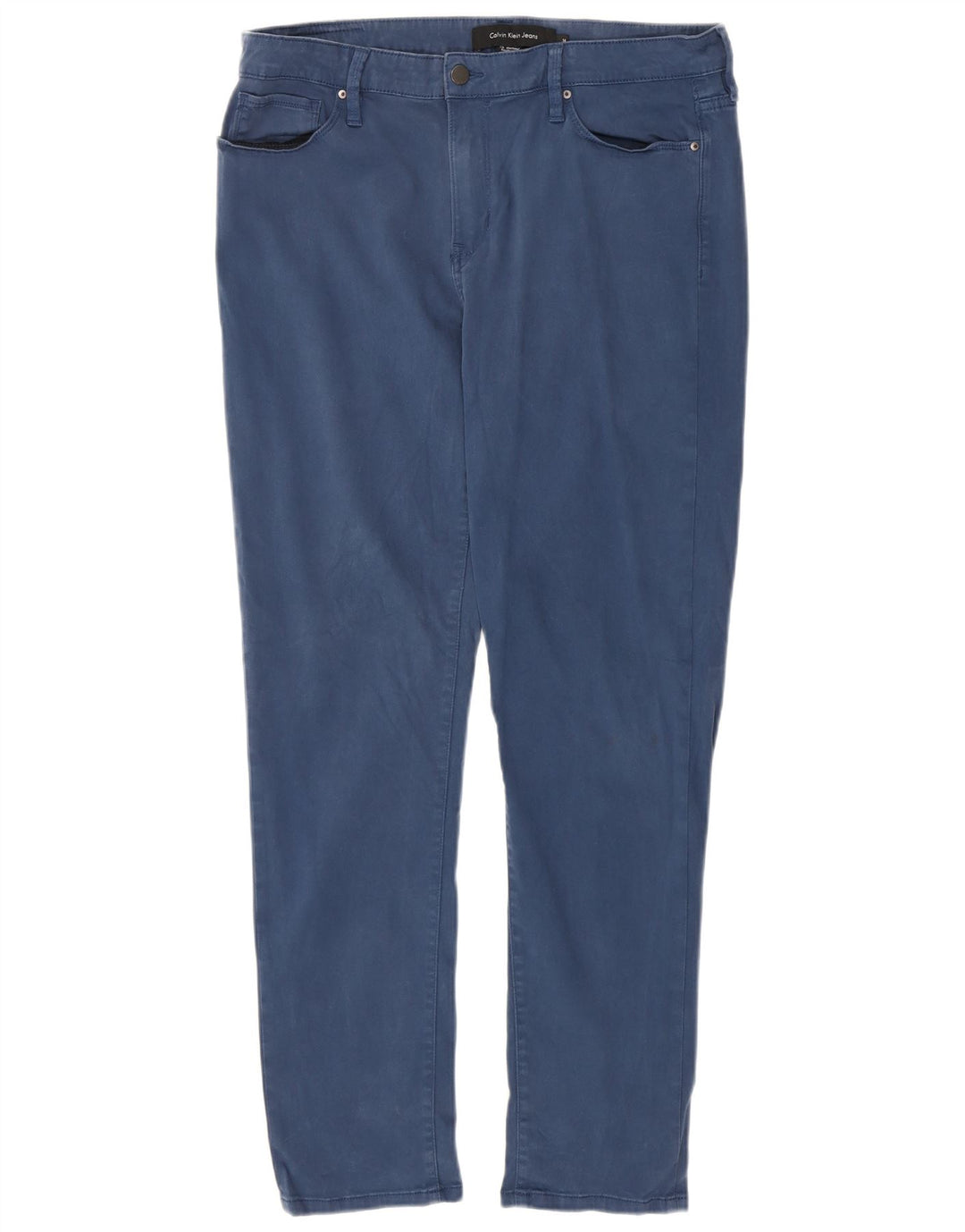 CALVIN KLEIN Pantaloni slim casual pentru femei US 14 XL W36 L30 bleumarin bumbac