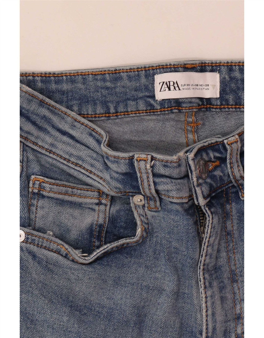 Blugi evazați pentru femei cu talie înaltă Zara EU 38 Mici L28 L26 Albastru