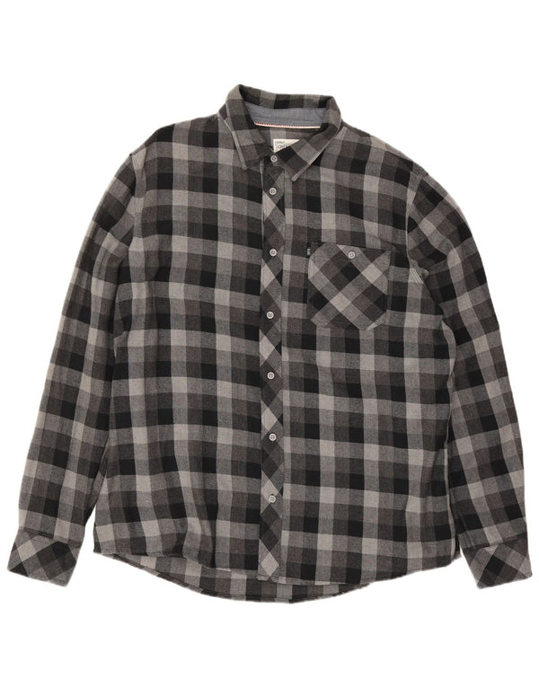 Cămașă de flanel pentru bărbați Cherokee 2XL, bumbac cu carouri gri