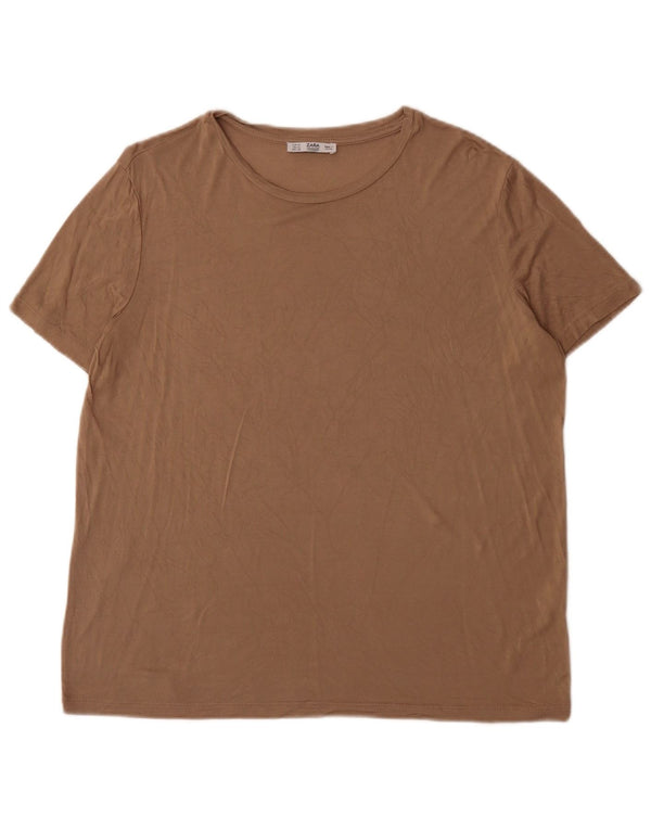 Tricou pentru femei Zara UK 18 XL Viscoză maro