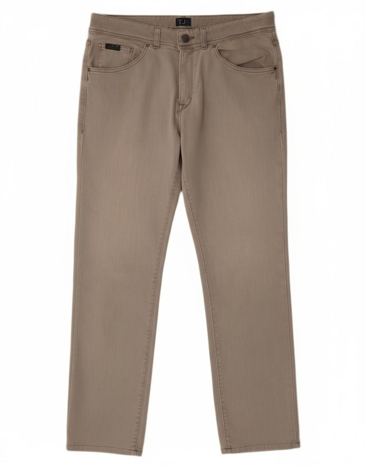 TRUSSARDI Mens Straight Jeans W36 L31 Grey Cotton