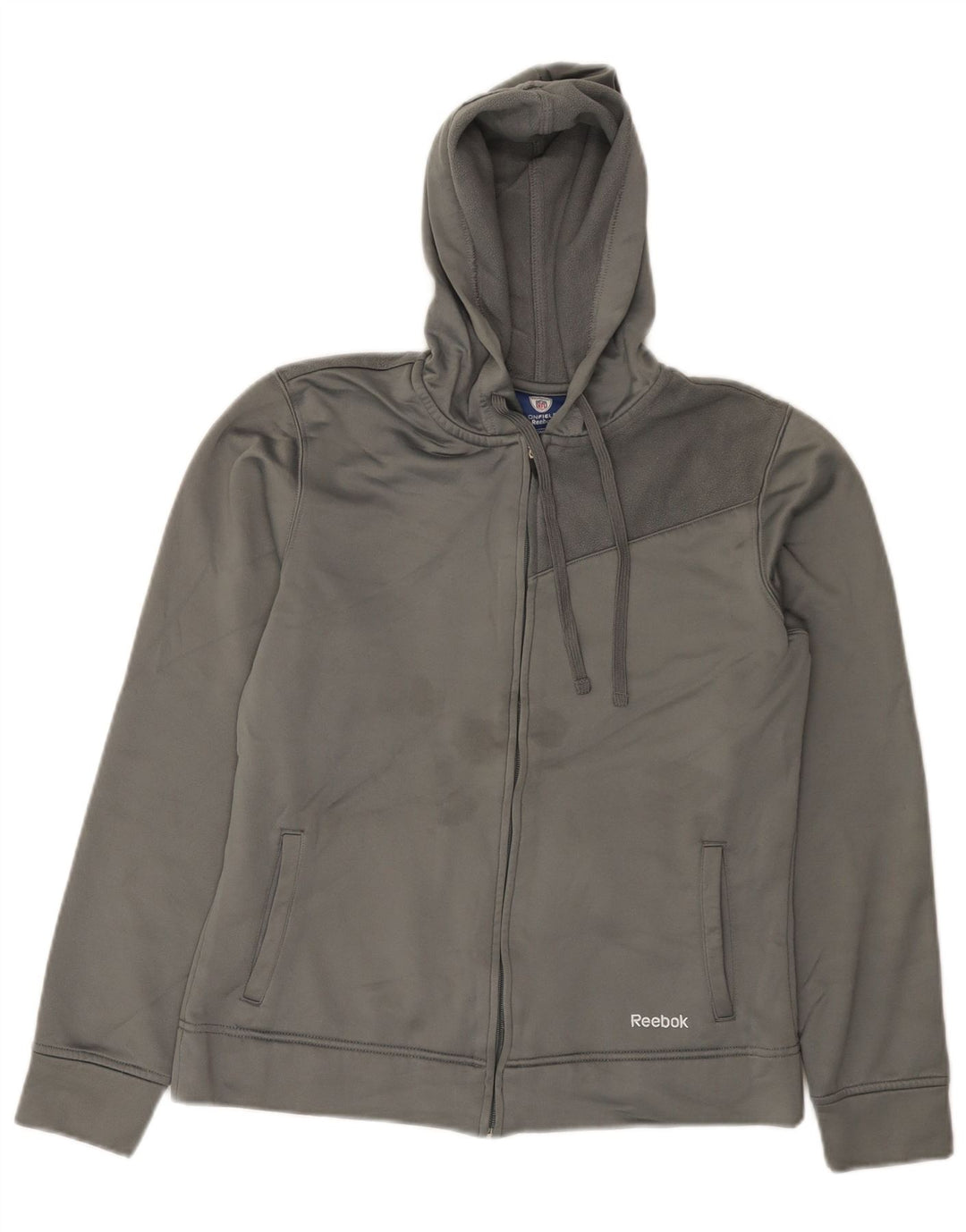 Pulover Reebok pentru femei, cu fermoar, UK 14, poliester, gri mediu