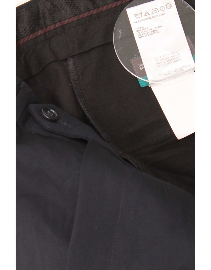 Marks & Spencer Pantaloni drepti pentru femei L32 L33 Lână bleumarin