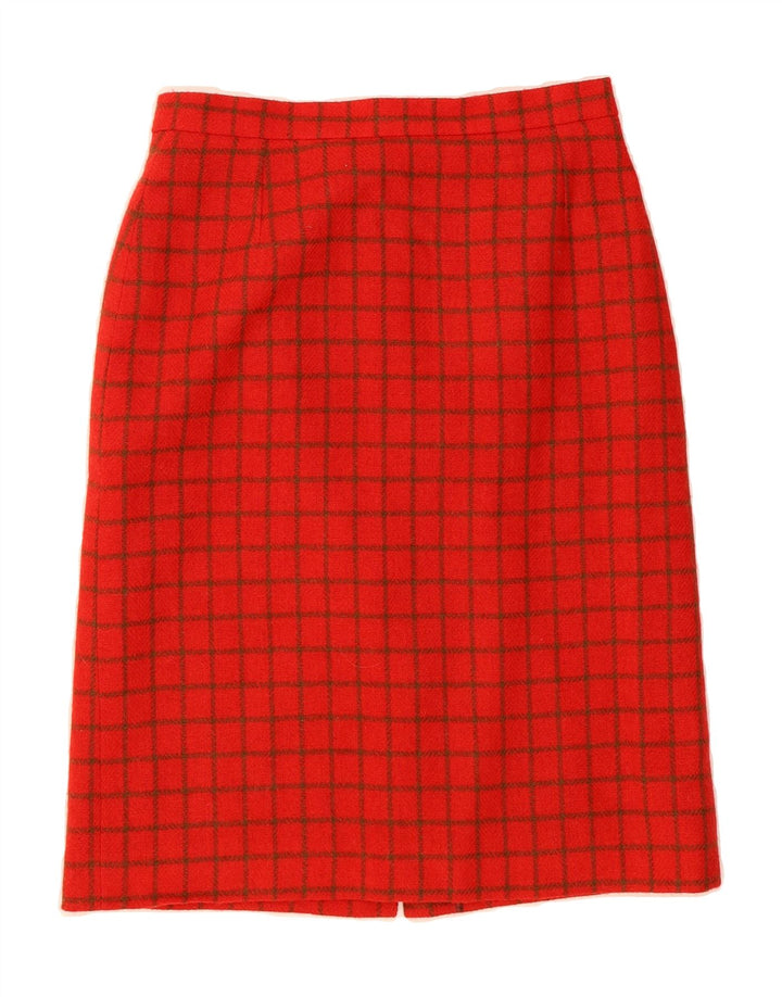 VINTAGE Womens Pencil Skirt W30 Medium Red Check Vintage Vintage and Second-Hand Vintage from Messina Hembry 