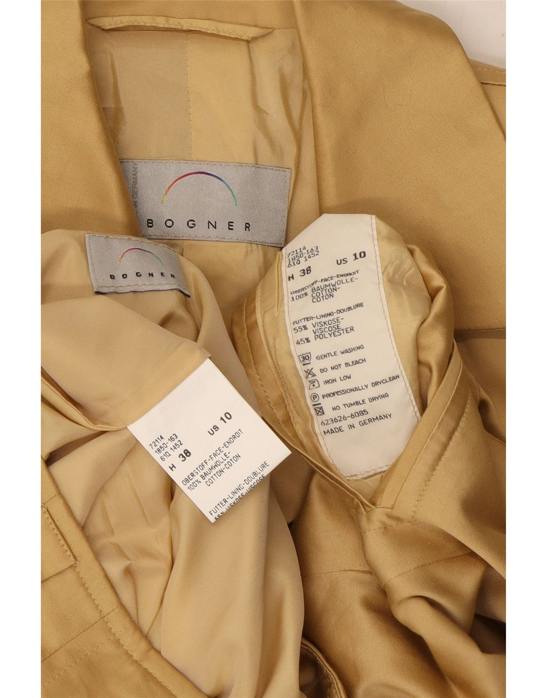 Set fuste BOGNER pentru femei, 4 nasturi, 2 piese US 10, mare W29, bumbac bej