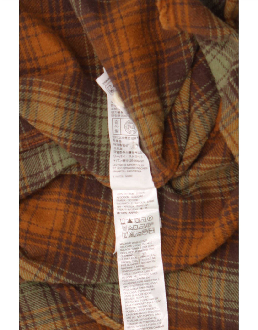 Cămașă de flanel pentru bărbați Levi's, bumbac carouri maro mediu