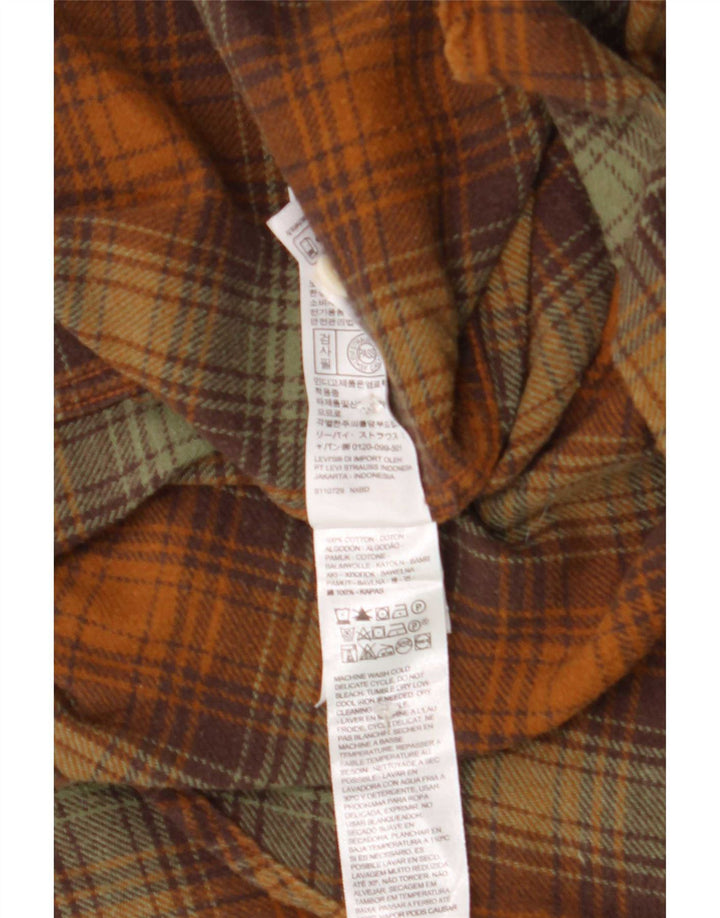 Cămașă de flanel pentru bărbați Levi's, bumbac carouri maro mediu