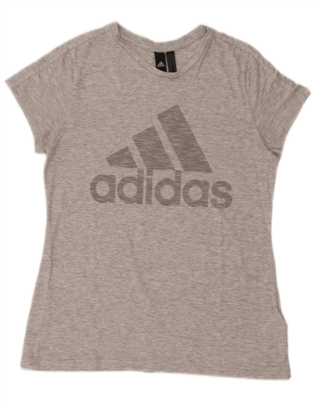 Tricou grafic ADIDAS pentru femei, Marea Britanie 12/14, poliester cu pături gri mediu