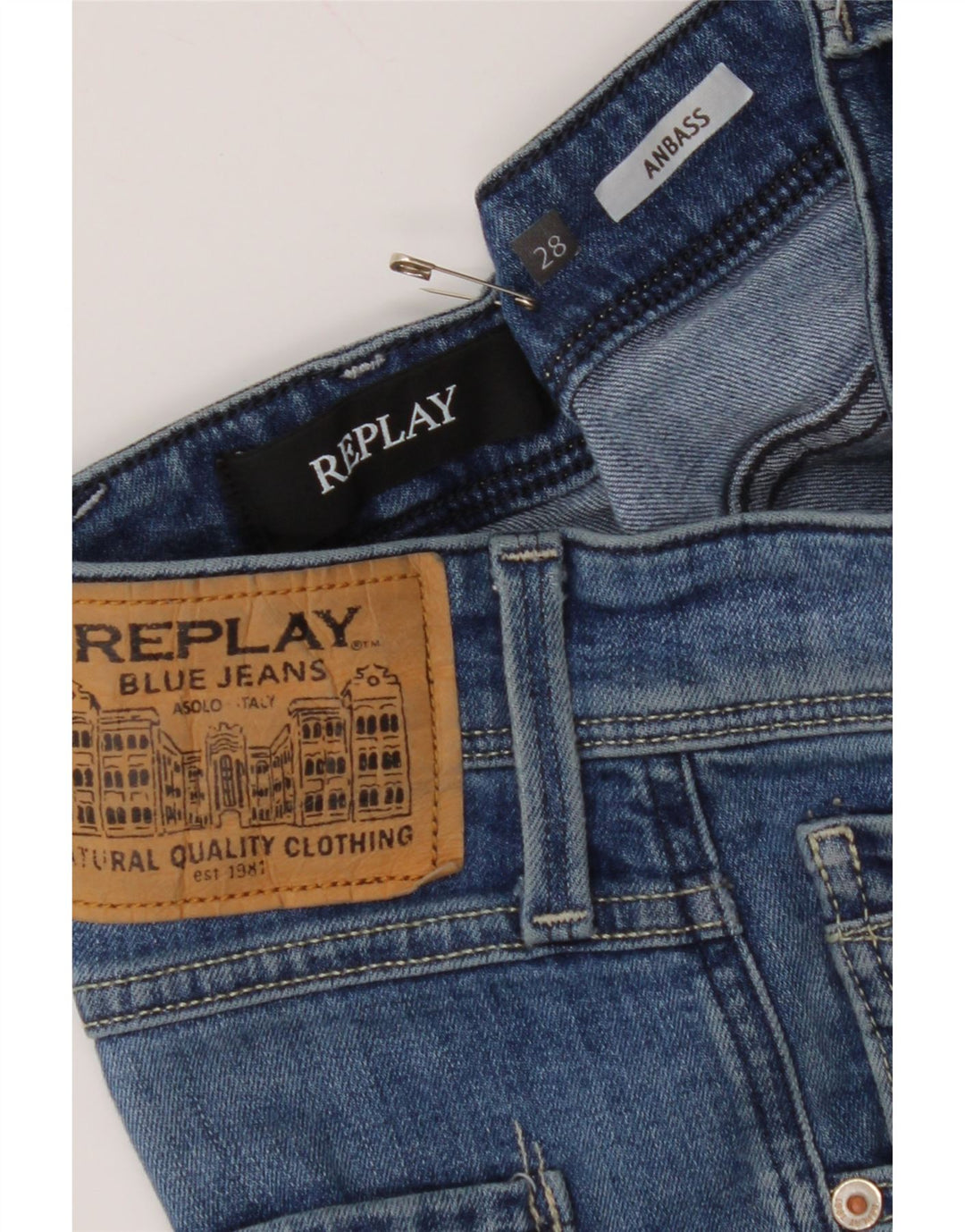 REPLAY Blugi Anbass skinny pentru femei W28 L32 albastru