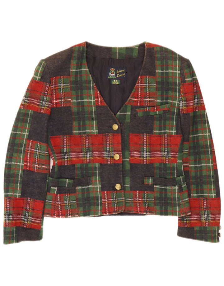 Johnny Lambs Jachetă pentru femei Crop Blazer IT 44 Medium Multicolor Check