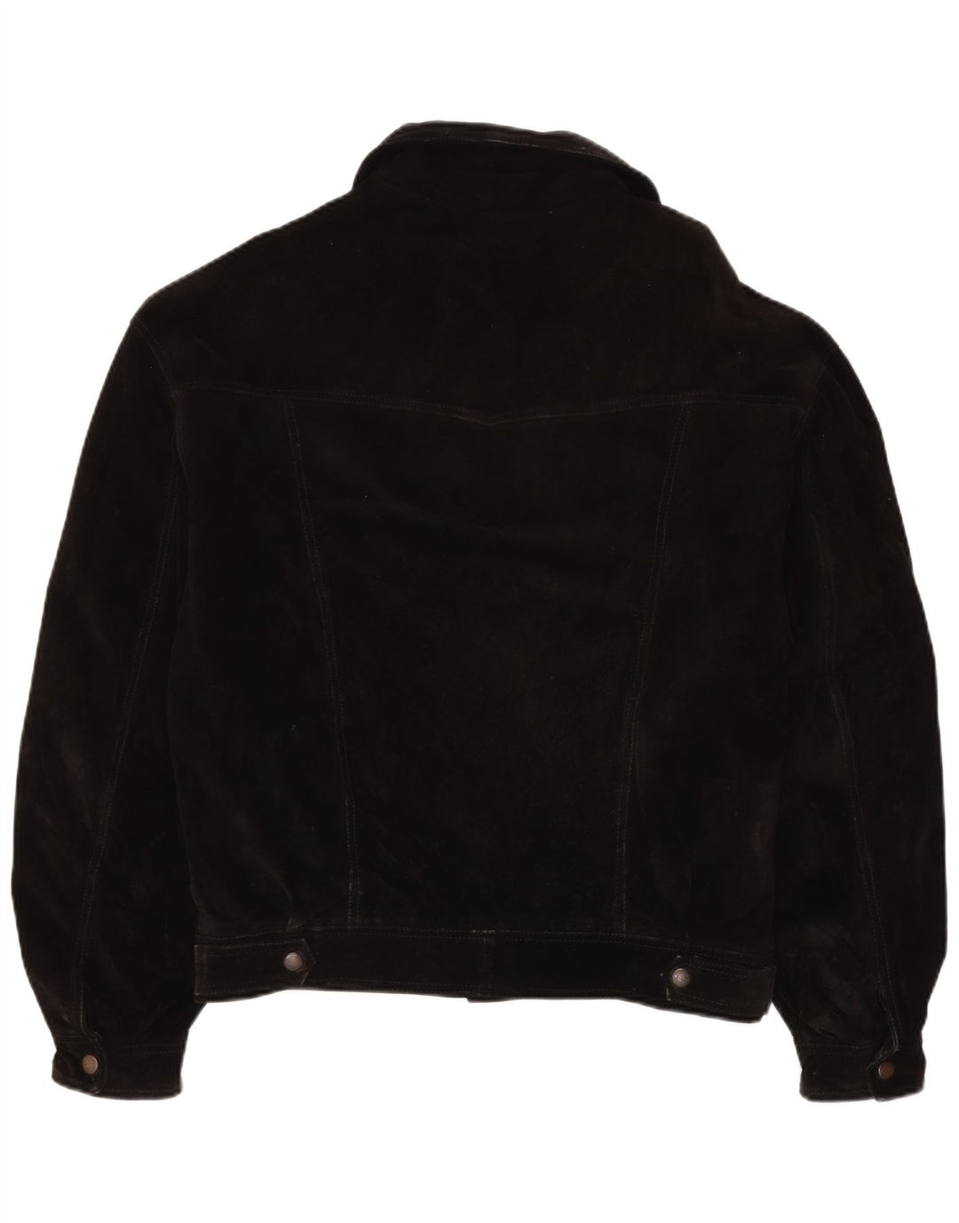 Jachetă Bomber Vintage pentru bărbați din piele intoarsa IT 50, mare, neagra