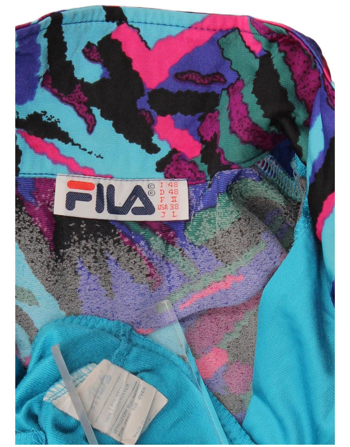 Jachetă de top pentru trening Fila pentru bărbați IT 48 Medium Blue Geometric Poliester