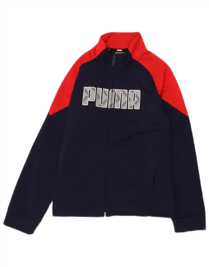 Jachetă de trening cu grafică Puma pentru băieți, 9-10 ani, albastru bleumarin