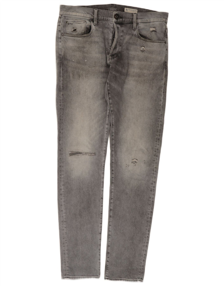 G-Star Blugi slim 3301 distressed pentru bărbați W36 L36 bumbac gri