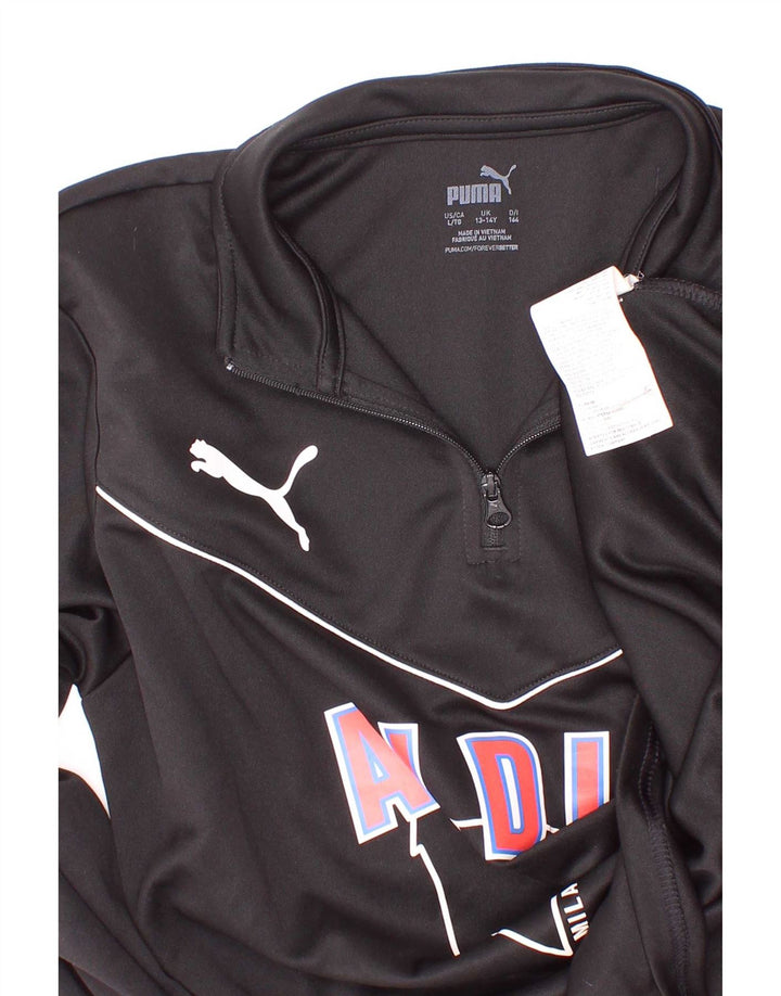 Puma Boys Scuola Calcio Graphic Pullover Trening Top 13-14 Ani Negru