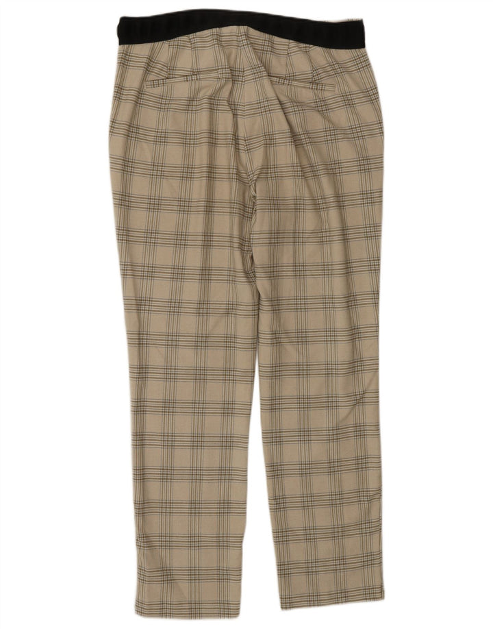 Pantaloni de costum conici pentru femei Zara, mari L30 L27, poliester cu carouri bej