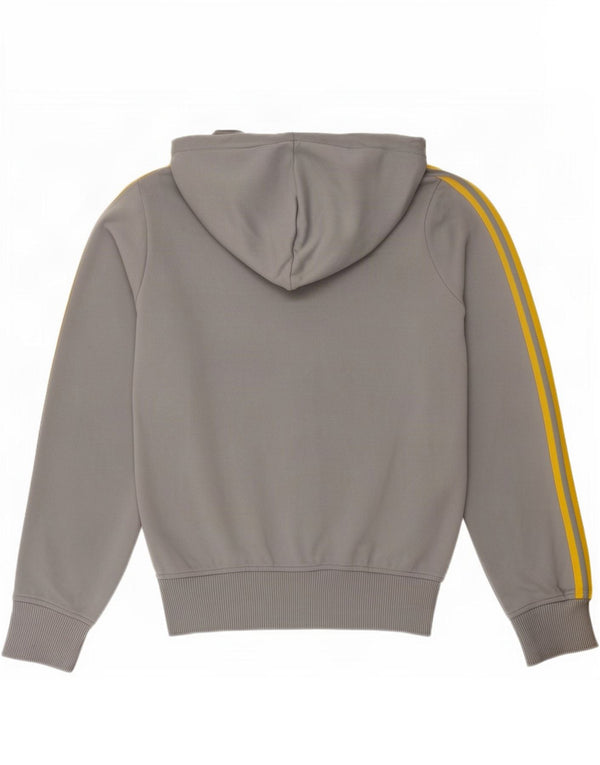 Pulover Adidas pentru femei cu fermoar, UK 12, poliester gri mediu