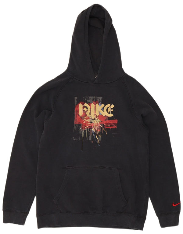 Pulover Nike pentru băieți cu glugă grafic 13-14 ani XL, negru, sport din bumbac