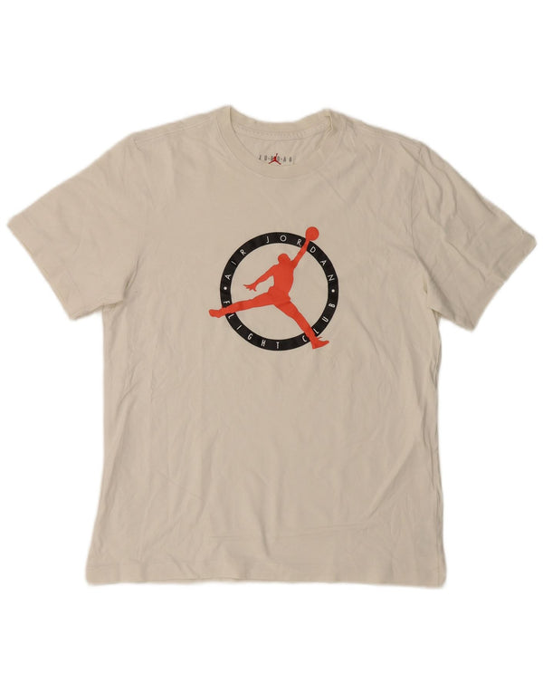 Tricou grafic Jordan pentru bărbați Top mediu din bumbac alb