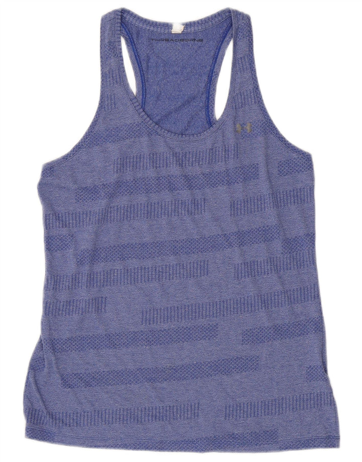 Top Vest Under Armour pentru femei Heat Gear UK 12 Medium Blue Striped