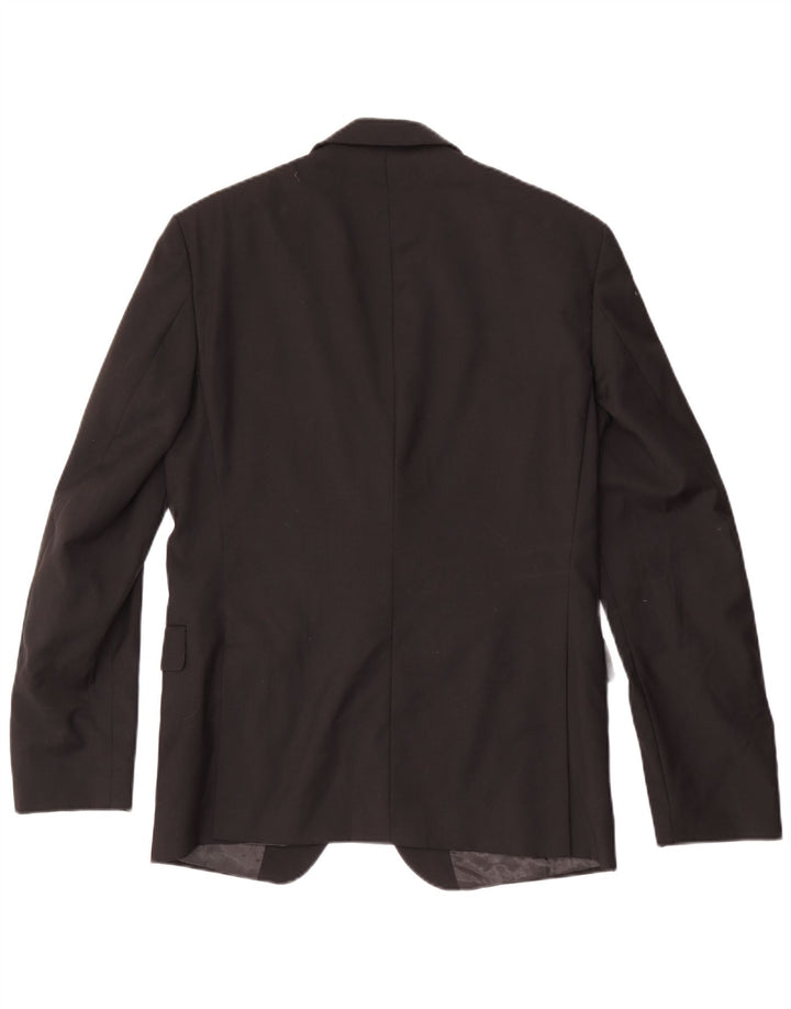 Jachetă Blazer pentru bărbați Calvin Klein cu 2 nasturi UK 40 Lână neagră mare