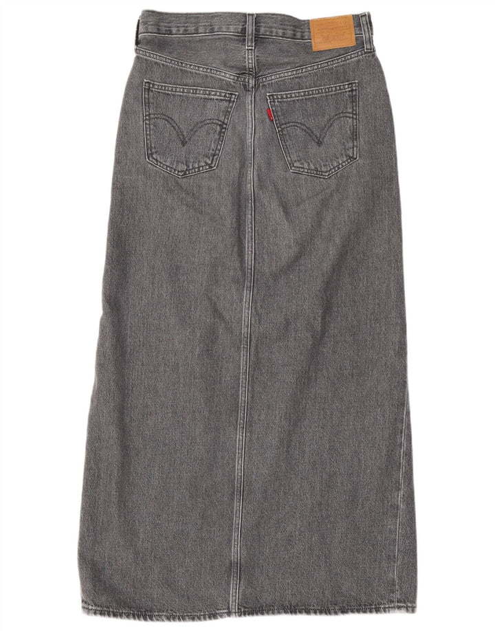 Fusta de blugi pentru femei LEVI'S W25 XS bumbac gri