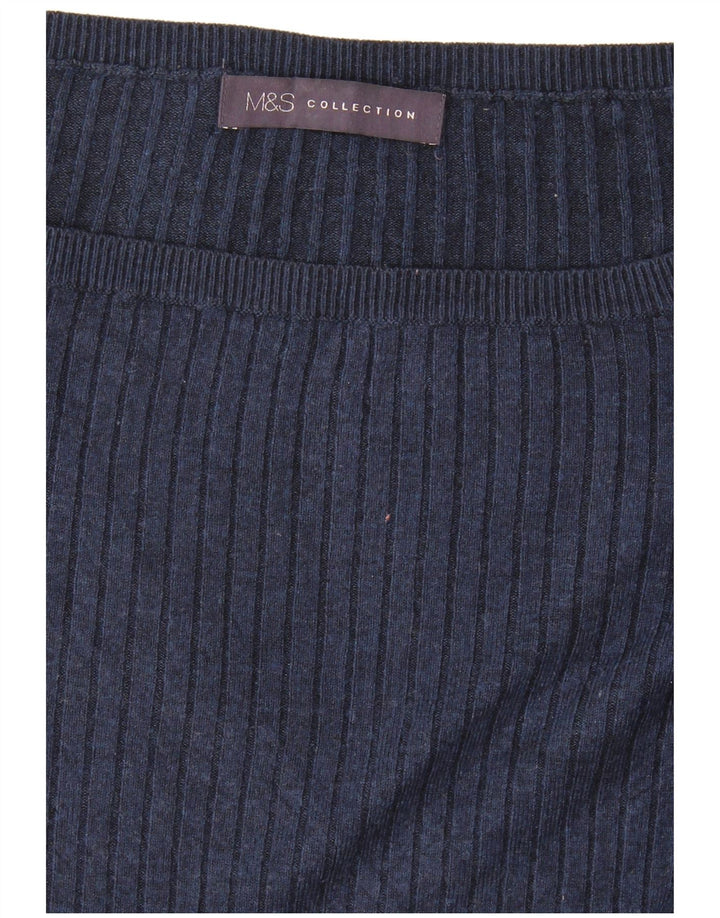 Pulover pentru femei Marks & Spencer cu decolteu cu barca UK 12 Medium Bleumarin