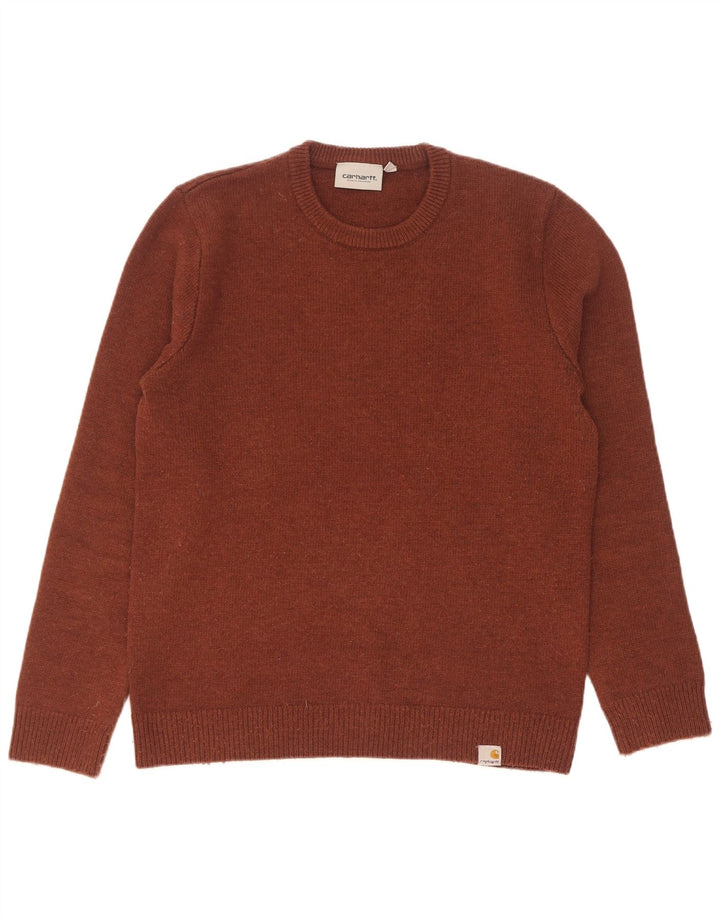 Pulover pentru bărbați Carhartt cu gâtul turnat, lână de miel, maro mediu
