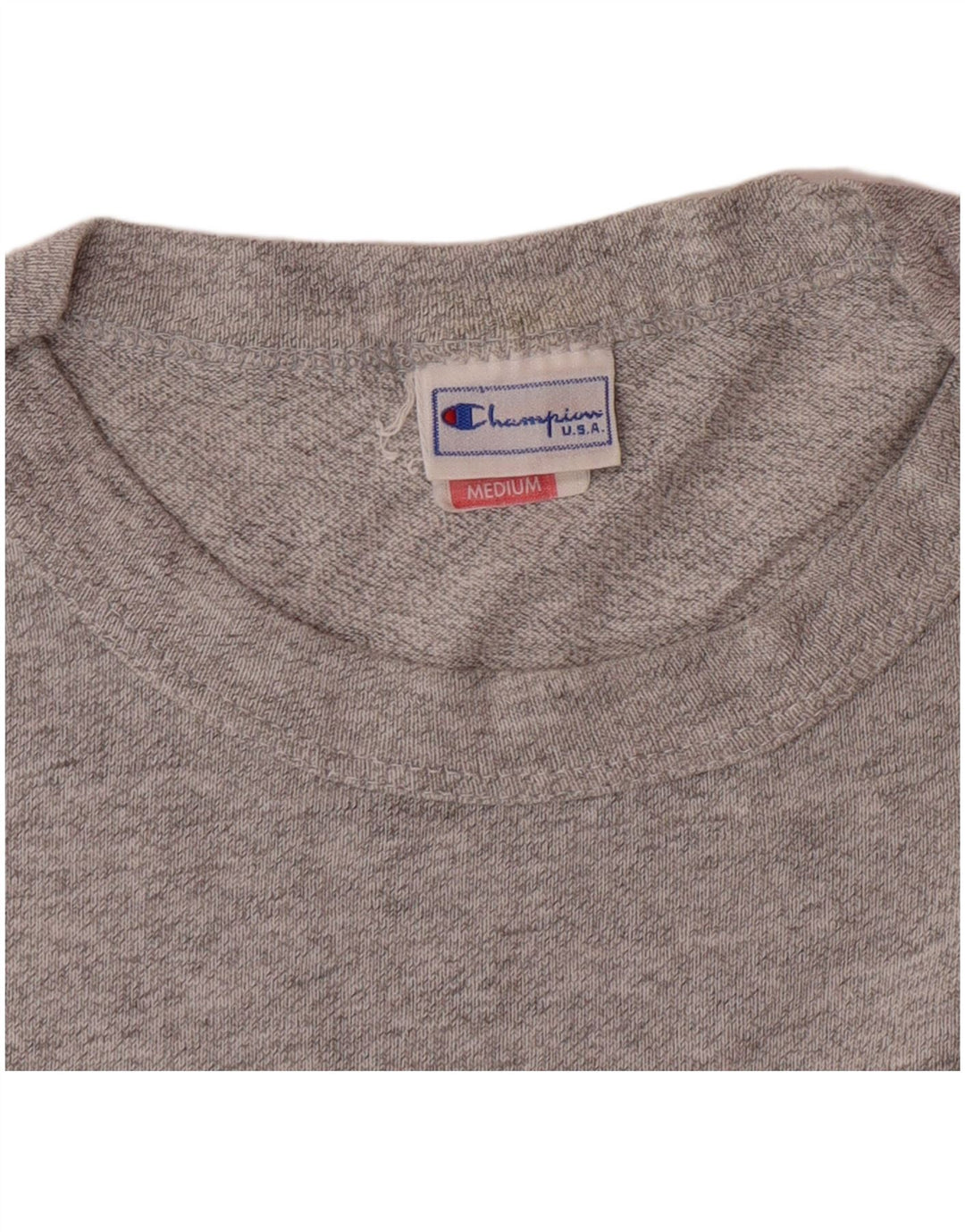 Tricou grafic pentru bărbați CHAMPION Top din bumbac cu pete gri mediu