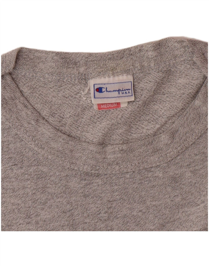 Tricou grafic pentru bărbați CHAMPION Top din bumbac cu pete gri mediu