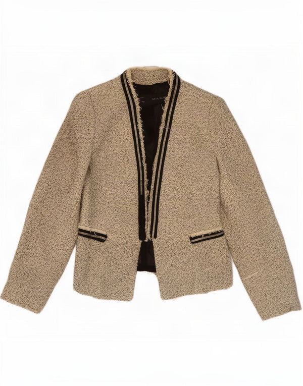 Jachetă blazer supradimensionată pentru femei Zara UK 10 Mic Bej cu pete