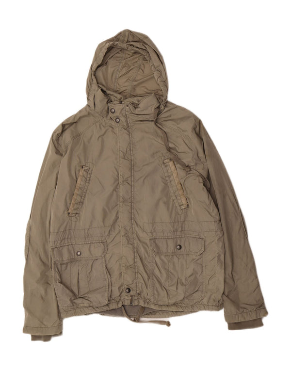 Jachetă de vânt cu glugă pentru bărbați Zara UK 44 2XL nailon gri