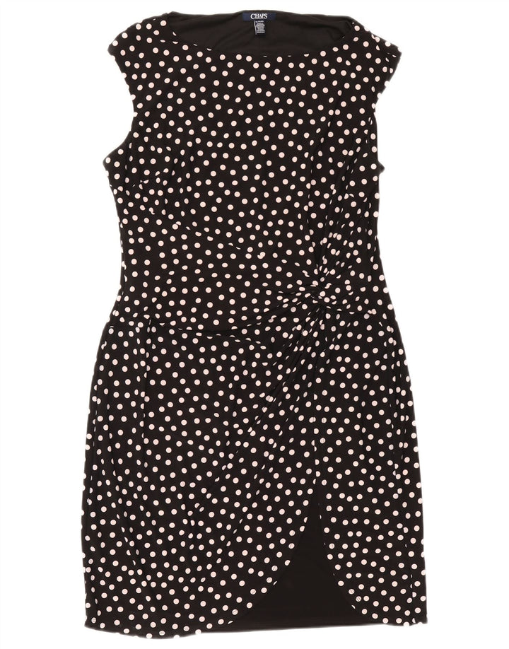 Rochie Chaps pentru femei fără mâneci, UK 18 XL, poliester cu buline negru