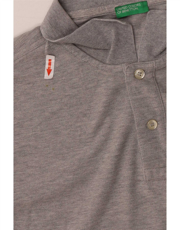 Tricou polo Benetton pentru bărbați, mare, gri, bumbac