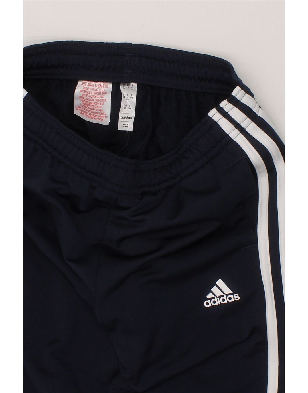ADIDAS Boys Tracksuit Trousers 9-10 Years Navy Blue Polyester Vintage Adidas and Second-Hand Adidas from Messina Hembry 