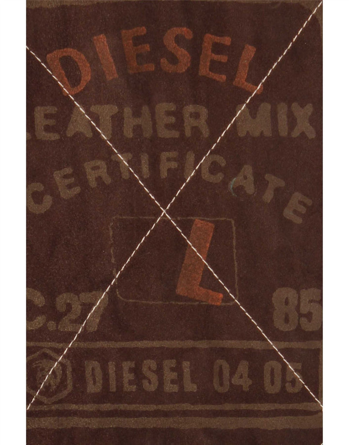 Jachetă reversibilă pentru bărbați Diesel UK 40, mare, maro, piele carouri