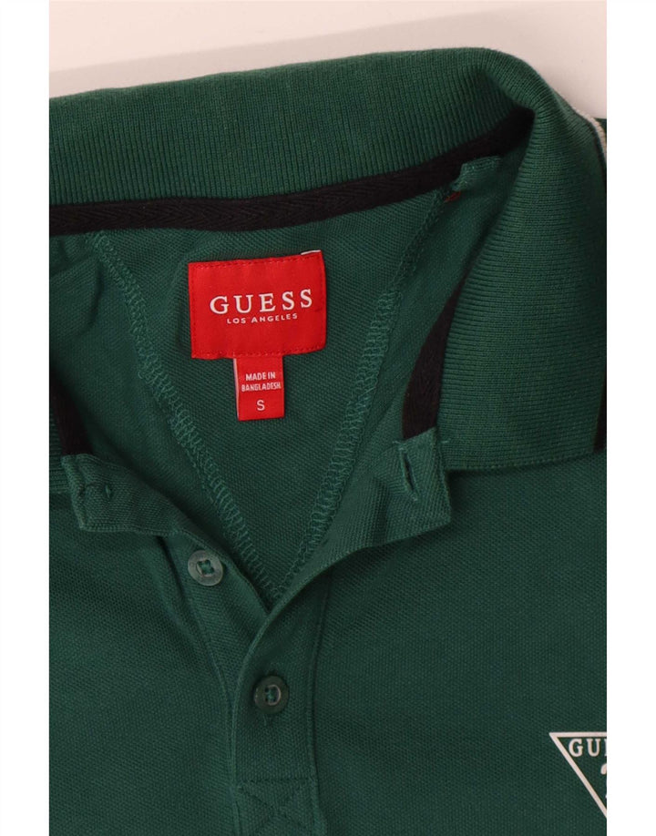 Tricou polo Guess pentru bărbați, bumbac verde mic